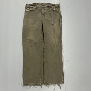Vintage 90s Dickies Green Distressed Workwear Jeans 34x30